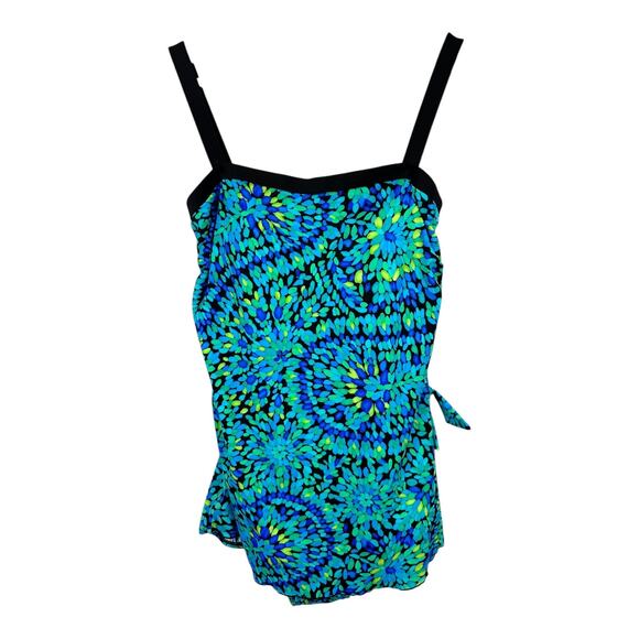Maxine of Hollywood Womens size 12 Paisley One Piece Swimsuit Blue mm28k31s - Picture 1 of 6